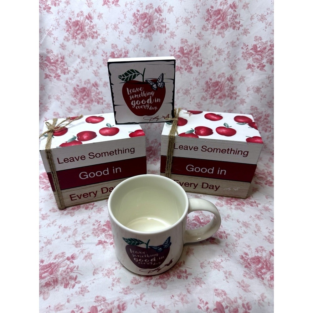 Dolly Parton Leave Something Good Decor Set Mug Wood Boxes Apple 4 Piece